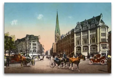 Produktbild von Premium Textil-Leinwand 120x80cm quer Premium Textil-Leinwand 120 cm x 80 cm quer Hamburg Mönckebergstraße | Wandbild, HD-Bild auf Keilrahmen, Fertigbild auf hochwertigem Vlies, Leinwanddruck von Jens Siebert