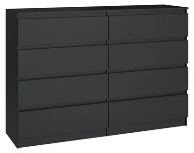 Obrázek produktu pro Topeshop M8 140 CZERŃ, Černá, 8 zásuvka/zásuvek, Dřevotřískové desky, Jednobarevný, Moderní, Dřevotřískové desky