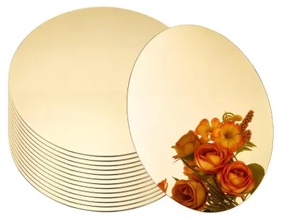 14 runde Acrylspiegel, gold, selbstklebend, 10 cm