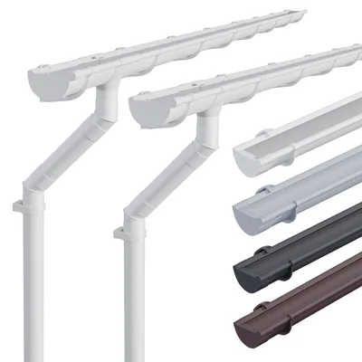 Produktbild von INEFA 2x Dachrinnenset Kunststoff NW100 / 100mm halbrund 4m Weiß, Regenrinne PVC für Gartenhaus & Carport, Dachrinnen Set, Dachrinne Kunststoff  Germany