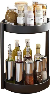 Productafbeelding van Famanu kruidenrek, 2 niveaus, draaibaar - Keukenorganizer, badkamerorganizer