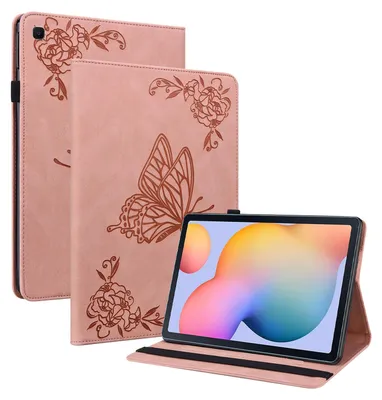 Immagine prodotto di Per Samsung Galaxy Tab S6 Lite 2024 / 2022 / 2020 Farfalla modello di copertura in Pelle finta Custodia Rosa