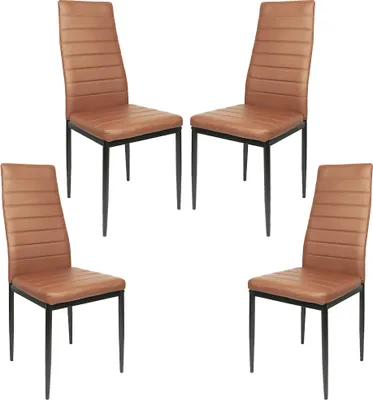 Image de WYCTIN Chaises de salle à manger 4 Set Chaise Chaise de cuisine Chaise de salle à manger Chaise de salon Marron