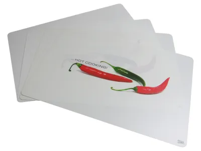 Produktbild von 4er Set Tischset Platzdeckchen Platzset Untersetzer Tischmatten Platzmatten Motiv Chili