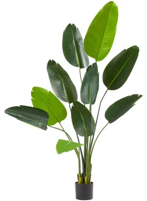 Produktbild von tectake® Künstlicher Paradiesvogelbaum Tropic verschiedene Größen stabiler Kunststoff-Blumentopf