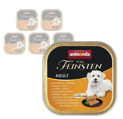 Zdjęcie produktu dla Animonda Vom Feinsten Mokra Karma Dla Psa 6x150g Z Kurczakiem I Wątróbką