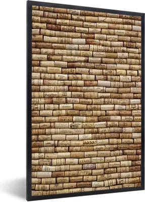 Produktbild von MuchoWow® Gerahmtes Poster Korken in einer Reihe 40x60 cm - Poster mit Schwarzem Bilderrahmen Wandposter Rahmen Foto Bilder - Papierdruck - Wandbilder