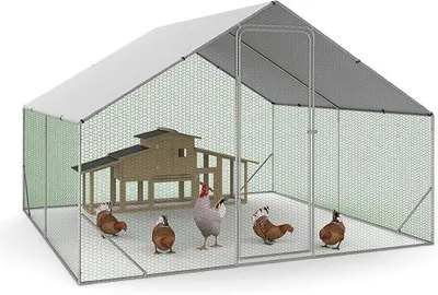 Obrázek produktu pro - Krmítko pro slepice, rozměry 9 metrů? Klec s mřížkou, rozměry 3x3 metry, ocel s pozinkem