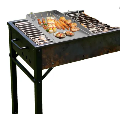 Produktbild von Grillplatte, Edelstahl, 40 x 30 x 4,4 cm, Griff Länge 11,5 cm, Dicke 4 mm, Temperaturtoleranz 170℃