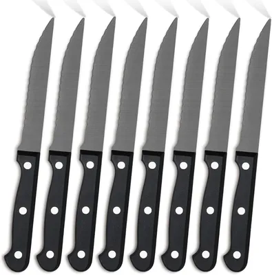 Imagen del producto de Juego de cubiertos para carne, de 8 piezas, de acero inoxidable con borde reforzado, color , para la cocina