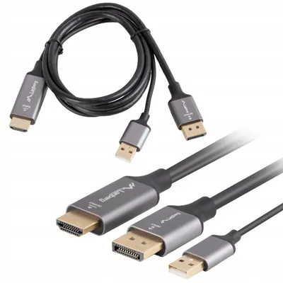 Produktbild von Lanberg Adapter DisplayPort auf HDMI Kabel 1m 4K 18Gbps