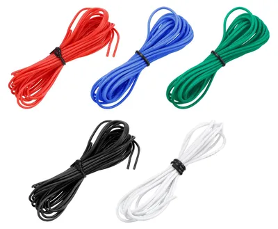Obrázok produktu pre Elektrický kábel, 24 AWG, dĺžka 1,5 m, silikónový, s pocínovanými medenými vodičmi, 5 farieb