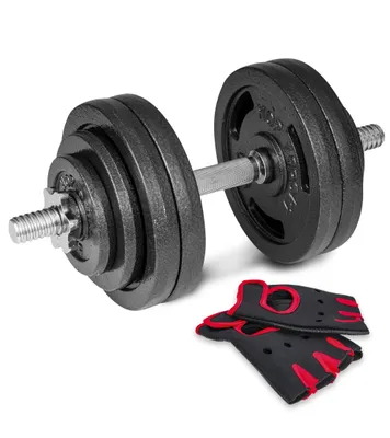 Produktbild von Hop-Sport Gusseisen Kurzhanteln Set - Kurzhantel Set 30kg Hanteln Set inkl. Trainingshandschuhe