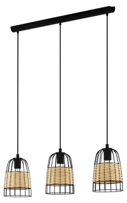 Image de Eglo 43313 ANWICK E27 triple suspension 880x180mm noir naturel