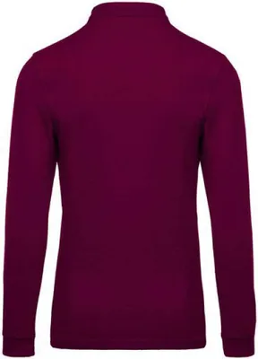 Produktbild von Kariban Herren Polo-Shirt Langarmshirt Poloshirt Langarm Hemd Longsleeve, Größe:4XL, Farbe:Wine