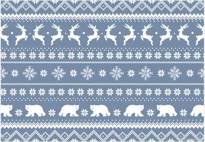 Produktbild von Tischsets aus Papier 43x30cm Wintermuster 50 Stück Blau / Weiß Einweg