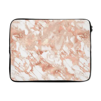 Produktbild von MuchoWow® Laptop Hülle 15 Zoll Marmor - Rosa - Weiß - Luxus Laptoptasche - Laptoptasche - Sleeve - Rundum-Schutz
