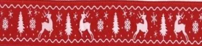 Produktbild von Satinband mit Weihnachtsmotiv 25 mm x 22 m