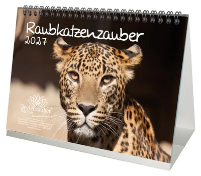 Produktbild von Raubkatzenzauber DIN A5 Tischkalender 2027 - Seelenzauber