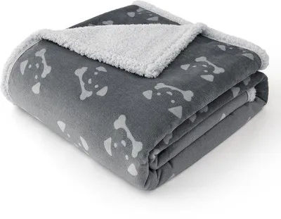 Obrázek produktu pro Uniqoos® Voděodolná, otočná deka pro domácí mazlíčky – sherpa a flanelová fleece, 102 x 76 cm, ochrana pro středně velké psy a kočky