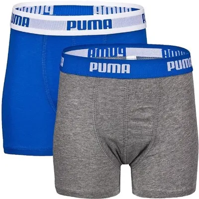 Produktbild von Puma 2er Pack Kinder Basic Boxer Shorts blue/grey 128