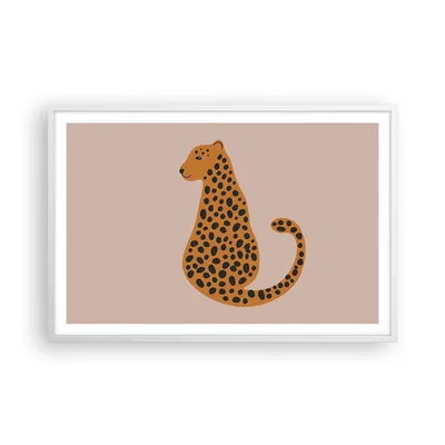 Produktbild von Gerahmtes Poster - Weißer Rahmen - Panther Grafik Leopard - 91,5x61 cm - Wand Bild - Wanddeko - Wandbilder - Kunstposter - Wandposter - Bilderrahmen - Bilder - Kunstdruck - P2WAA91x61-4893