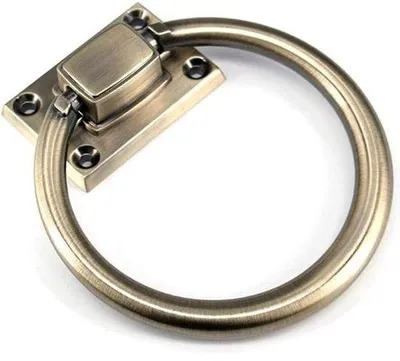 Productafbeelding van Laderinggreep - Meubelknop en kastgreep - Voor het vernieuwen van meubels - Antieke stijl - 98 mm diameter - Brons koper