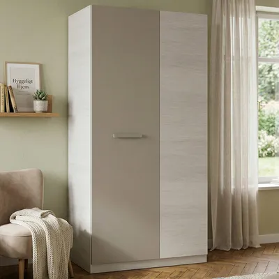 Immagine prodotto di Dmora Guardaroba 2 Ante Alpine 52x200h cm Bianco, Appendiabiti 2 Ante