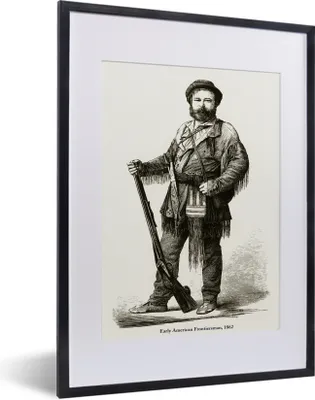 Produktbild von MuchoWow® MuchoWow® Gerahmtes Poster Eine Illustration eines Jägers mit Jagdkostüm 30x40 cm - Poster mit zchwarzem Bilderrahmen - Wandposter Schlafzimmer