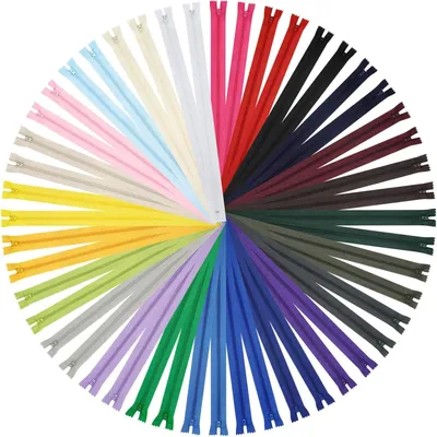 Produktbild von Nylon Reißverschlüsse 30 cm, 48 Stück, Mehrfarbig, 24 Farben, für Nähen und kreative Projekte