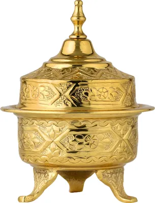 Immagine prodotto di Zuccheriera decorativa orientale Decorazione per la tavola Vaso di stoccaggio Bonbonnière Nabila Gold