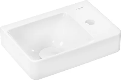 Produktbild von hansgrohe Xelu Q Handwaschbecken, 1 Hahnloch, ohne Überlauf, 360x250x80mm, Weiß, 61084450