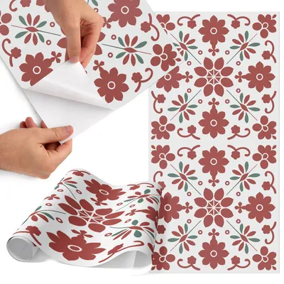 Produktbild von Möbelfolie 65x130 cm - Klebefolie Möbel - Selbstklebende Folie - Folie für Möbel - Möbelfolie Küche - Klebefolie Küche - Möbelfolie Schrank - Wasserdicht - Abwaschbar - Selbstklebend - Luftblasenfrei - Rückstandslos entfernbar - Volksblumen