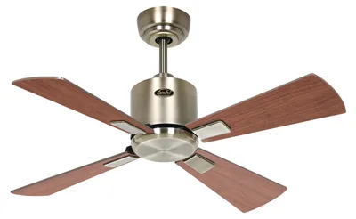 Produktbild von Gleichstrom Deckenventilator mit Fernbedienung Neo III WiFi 92 cm Messing antik Flügel Nussbaum / Kirschbaum