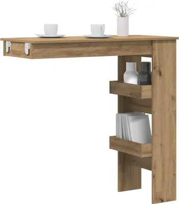 Obrázek produktu pro Maison Exclusive – nástěnný barový stůl Artisan z dubového dřeva 102 x 45 x 103,5 cm, dřevěný materiál