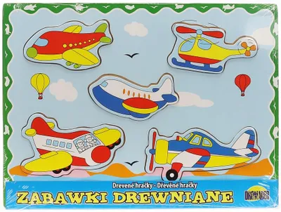 Produktbild von Dromader Holzpuzzle Flugzeug Steckpuzzle mit Formen