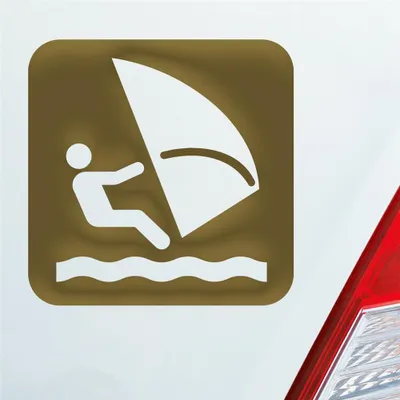 Produktbild von Auto Aufkleber Windsurfer Surfing Wind Surfer Kite Sport 10x10 cm Gold Sticker Heckscheibenaufkleber
