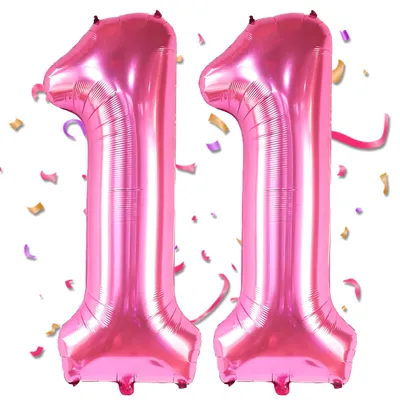 Productafbeelding van Zijdeballon Cijfer 11 Roze 40 Inch voor Verjaardagsdecoratie