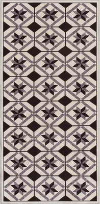 Image de Tapis de cuisine avec motif de carreaux de ciment B&W