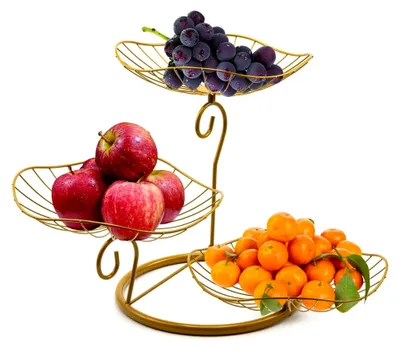 Produktbild von Obst-Etagere mit 3 Etagen - Platzsparende Obstschale für die Familie, stabil und wackelfrei, modern für Obst und Snacks