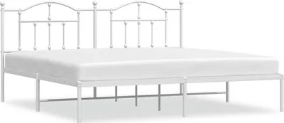 Obrázok produktu pre vidaXL Detská posteľ s čelom kovová biela 193x203 cm