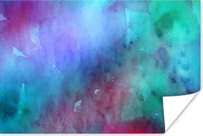 Produktbild von MuchoWow® Poster Aquarell - Grün - Rot - Blau 120x80 cm - Bilder