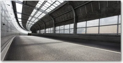 Produktbild von Tulup® Glas-Bild - 100x50 -Wandkunst - Wandbild hinter gehärtetem Sicherheitsglas  - Sehenswürdigkeiten & Architektur - Straße Tunnel - Grau