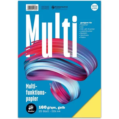 Obrázek produktu pro Staufen® 734051696 Multifunkční papír 7X PLUS - A4, 160 g/m2, žlutý, 25 listů