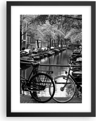 Produktbild von Gerahmtes Poster - Schwarzer Rahmen - Holland Kanal - 30x40 cm - Wand Bild - Wanddeko - Wandbilder - Kunstposter - Wandposter - Bilderrahmen - Bilder - Kunstdruck - Wandbild - P2BPA30x40-3516