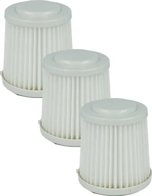 Produktbild von vhbw 3 Faltenfilter kompatibel mit Black & Decker Dustbuster Flexi PD1080, PD1202N, PD1200 Staubsauger - Patronenfilter Schwarz Weiß Abwaschbar