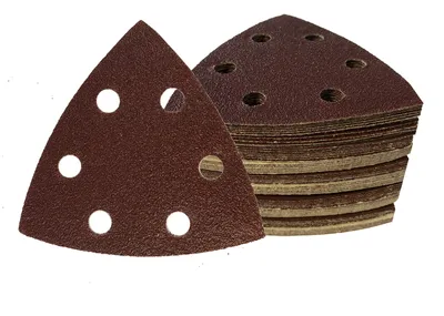 Obrázek produktu pro Delta brusné trojúhelníky, 50 kusů, 6 otvorů, zrnitost 80, pro delta brusky