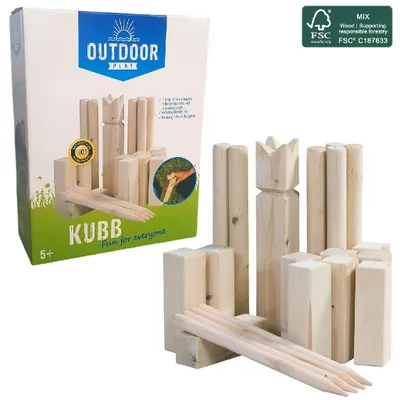 Image de Outdoor Play Kubb Jeu en boisavec sac de transport - Jeu de jardin