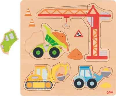 Produktbild von goki Einlegepuzzle Baufahrzeuge
