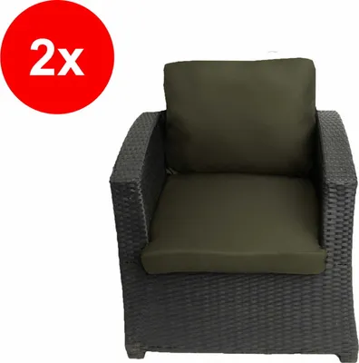 Immagine prodotto di Cuscini da giardino per polyratanen set di 2 cuscini di seduta 56x52x7, cuscini per schienale 56x50 verde cuscini per sedie in rattan cuscini per sedie da giardino in rattan